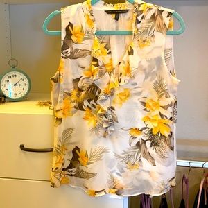 WHBM Sleeveless Print Top